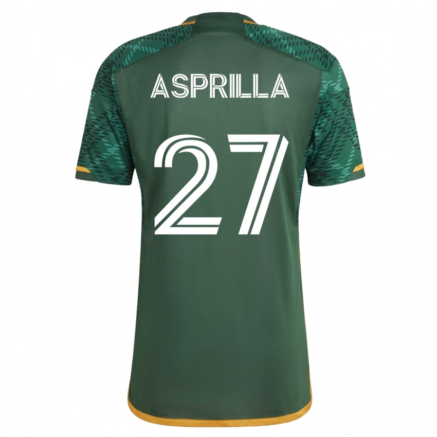 Męski Dairon Asprilla #27 Zielony Domowa Koszulka 2023/24 Koszulki Klubowe