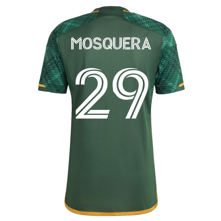 Męski Juan David Mosquera #29 Zielony Domowa Koszulka 2023/24 Koszulki Klubowe