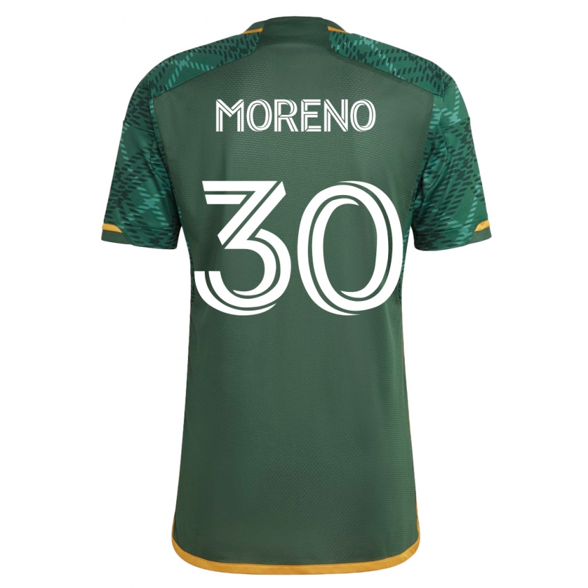 Męski Santiago Moreno #30 Zielony Domowa Koszulka 2023/24 Koszulki Klubowe