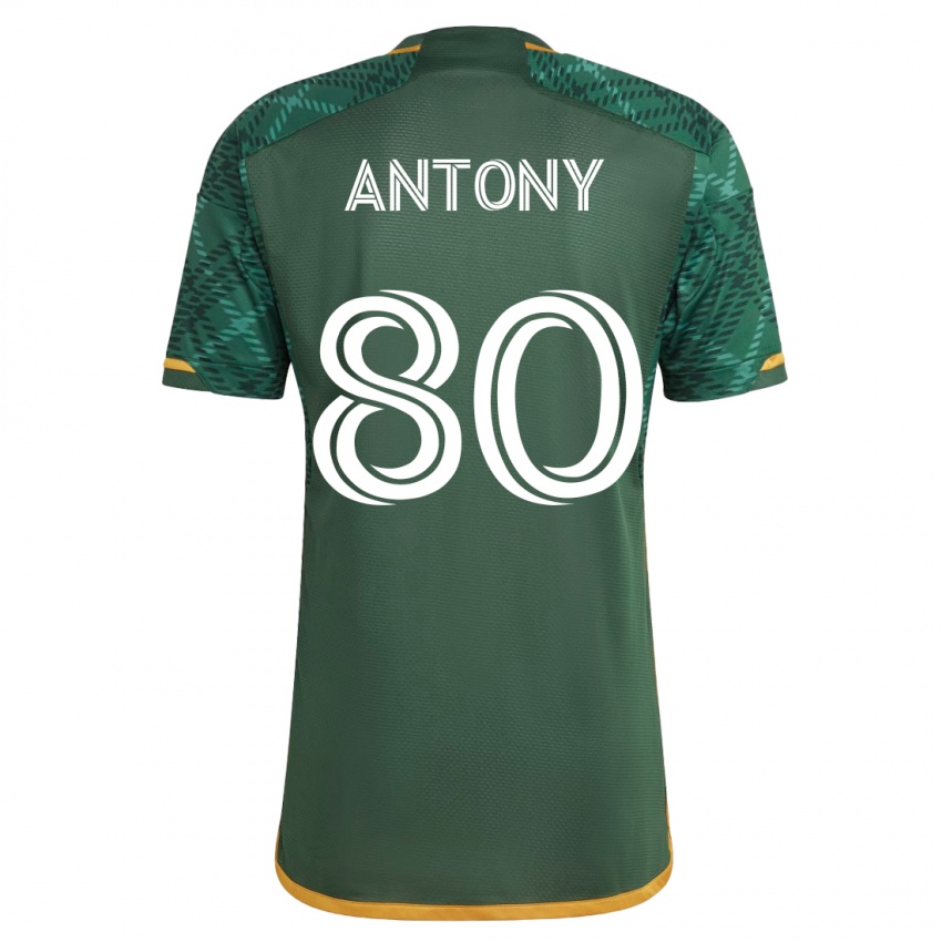 Męski Antony #80 Zielony Domowa Koszulka 2023/24 Koszulki Klubowe