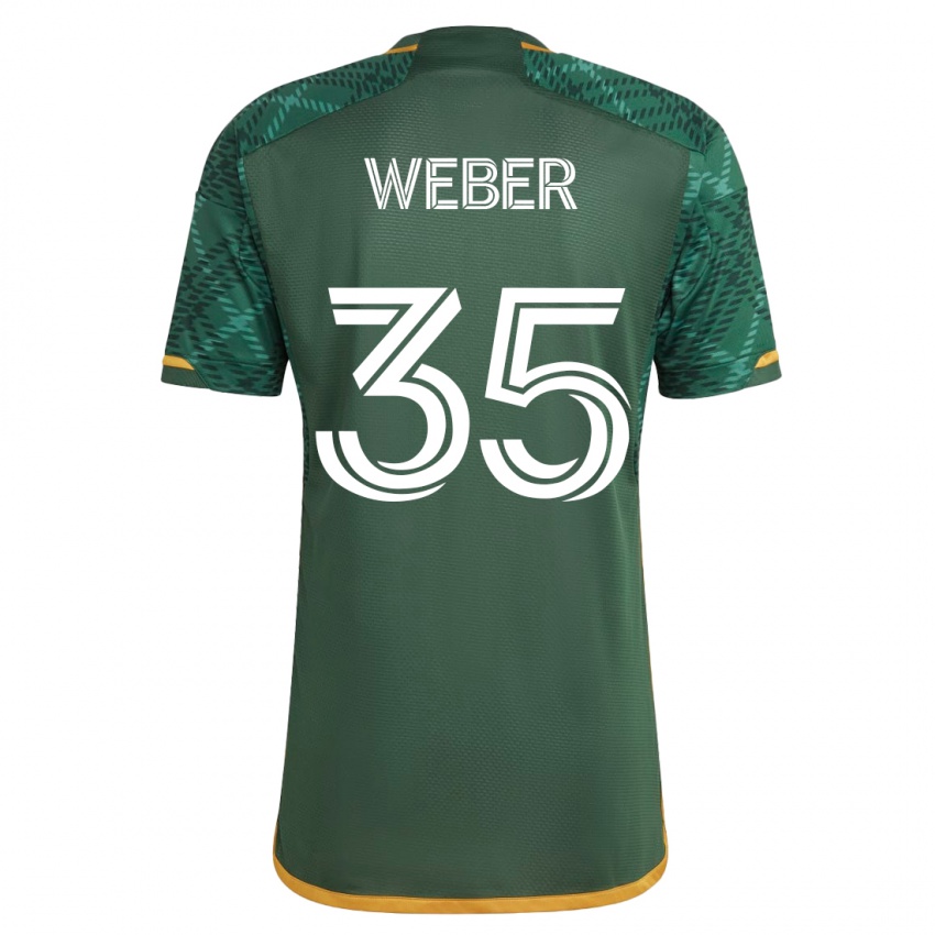 Męski Tristan Weber #35 Zielony Domowa Koszulka 2023/24 Koszulki Klubowe