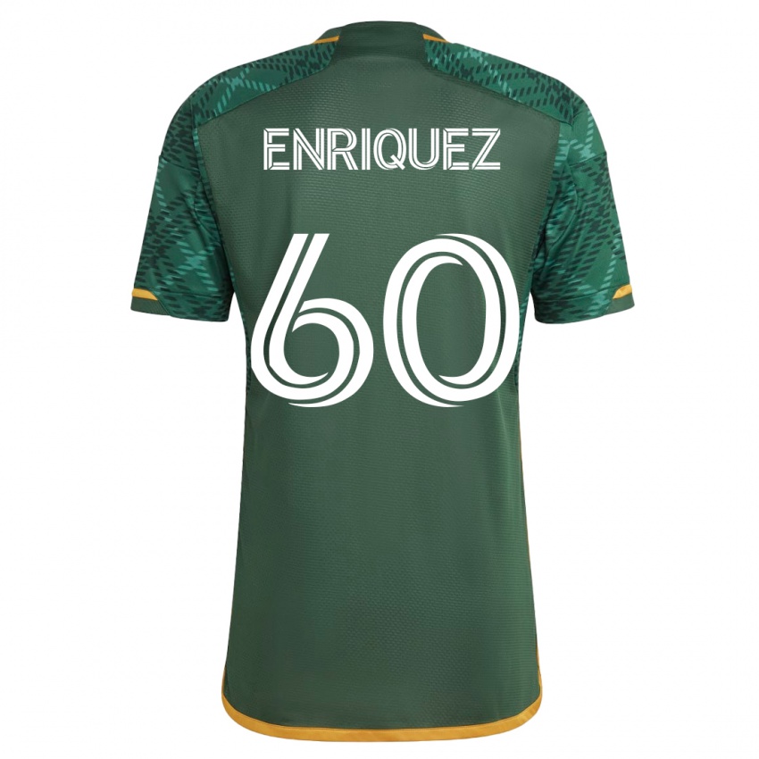 Męski Victor Enriquez #60 Zielony Domowa Koszulka 2023/24 Koszulki Klubowe