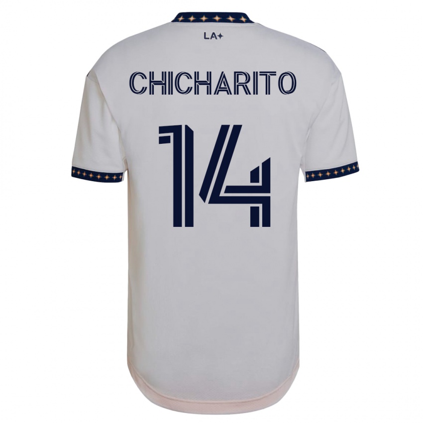 Męski Chicharito #14 Biały Domowa Koszulka 2023/24 Koszulki Klubowe