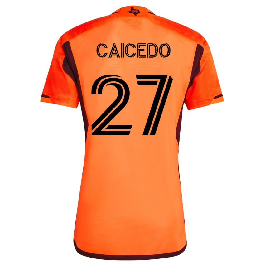 Męski Luis Caicedo #27 Pomarańczowy Domowa Koszulka 2023/24 Koszulki Klubowe