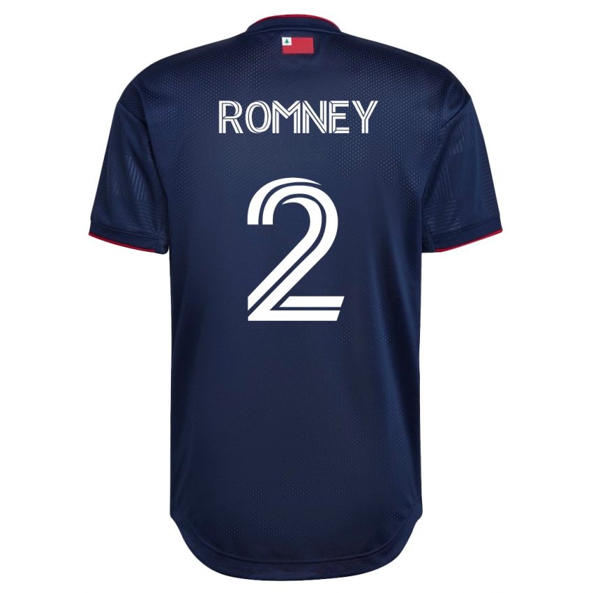 Męski Dave Romney #2 Marynarka Wojenna Domowa Koszulka 2023/24 Koszulki Klubowe