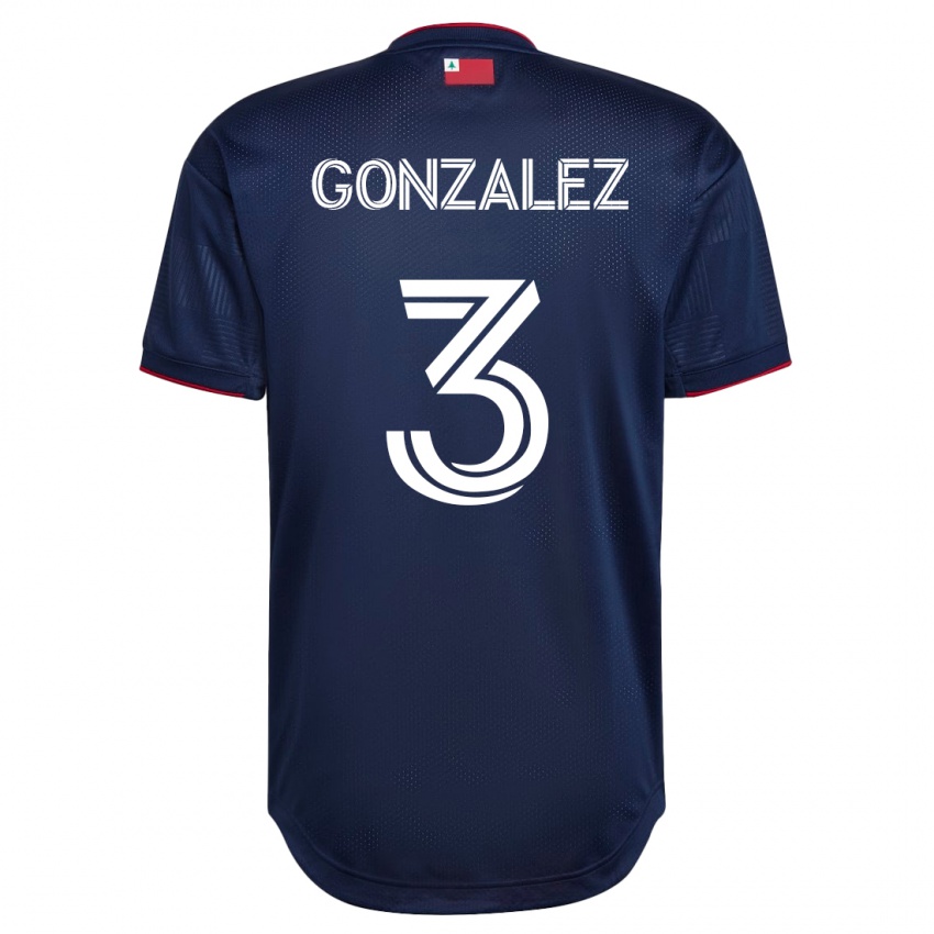 Męski Omar González #3 Marynarka Wojenna Domowa Koszulka 2023/24 Koszulki Klubowe