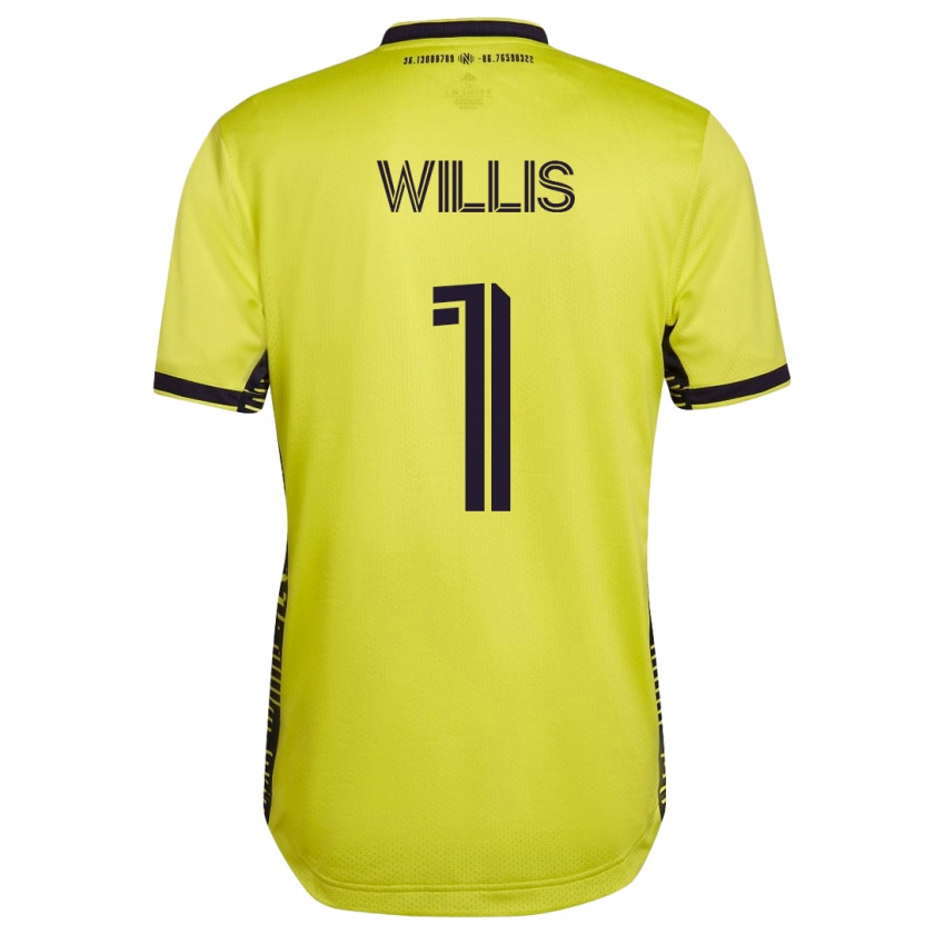 Męski Joe Willis #1 Żółty Domowa Koszulka 2023/24 Koszulki Klubowe