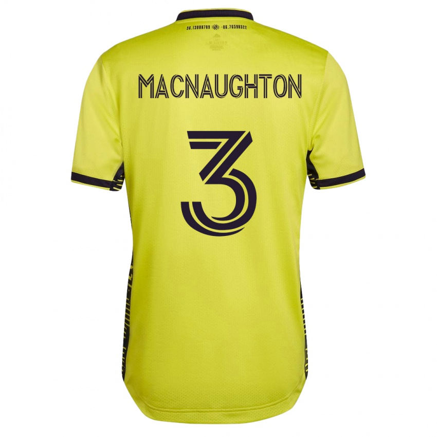 Męski Lukas Macnaughton #3 Żółty Domowa Koszulka 2023/24 Koszulki Klubowe