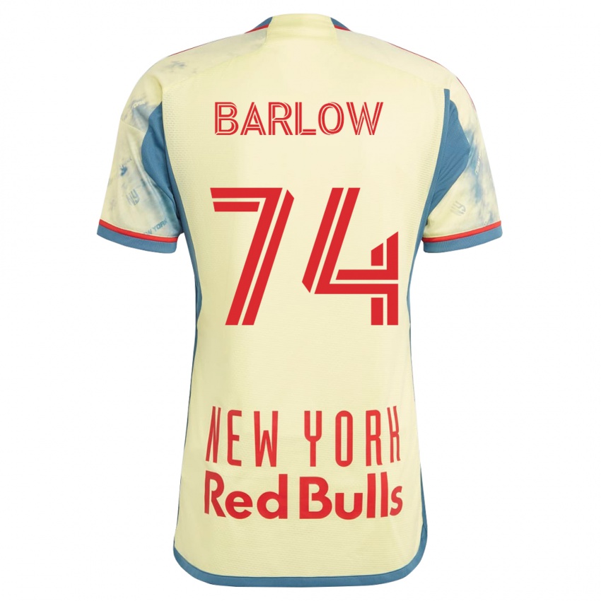 Męski Tom Barlow #74 Żółty Domowa Koszulka 2023/24 Koszulki Klubowe