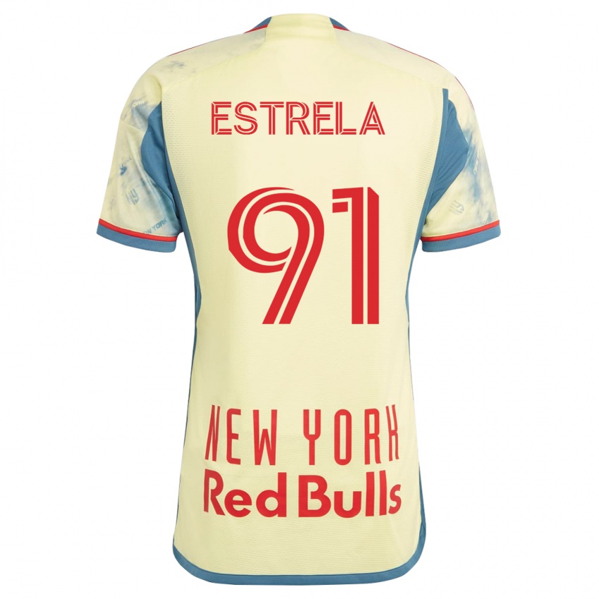 Męski Bento Estrela #91 Żółty Domowa Koszulka 2023/24 Koszulki Klubowe