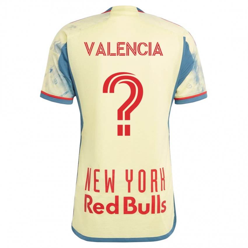 Męski Omar Valencia #0 Żółty Domowa Koszulka 2023/24 Koszulki Klubowe