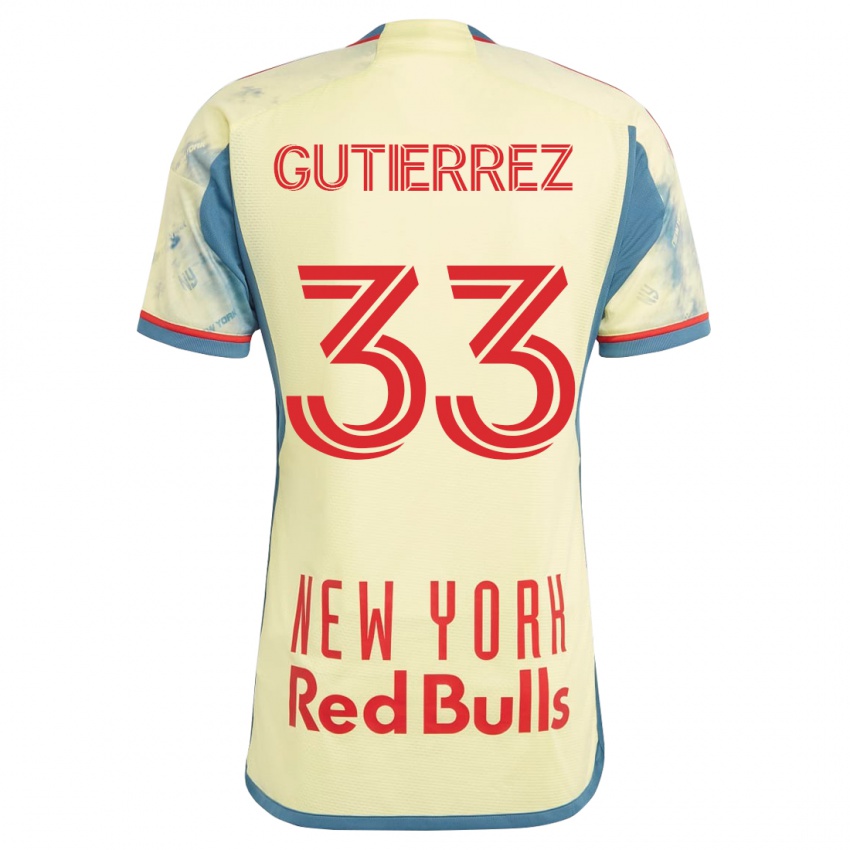 Męski Juan Gutierrez #33 Żółty Domowa Koszulka 2023/24 Koszulki Klubowe