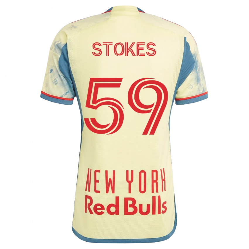 Męski Aidan Stokes #59 Żółty Domowa Koszulka 2023/24 Koszulki Klubowe