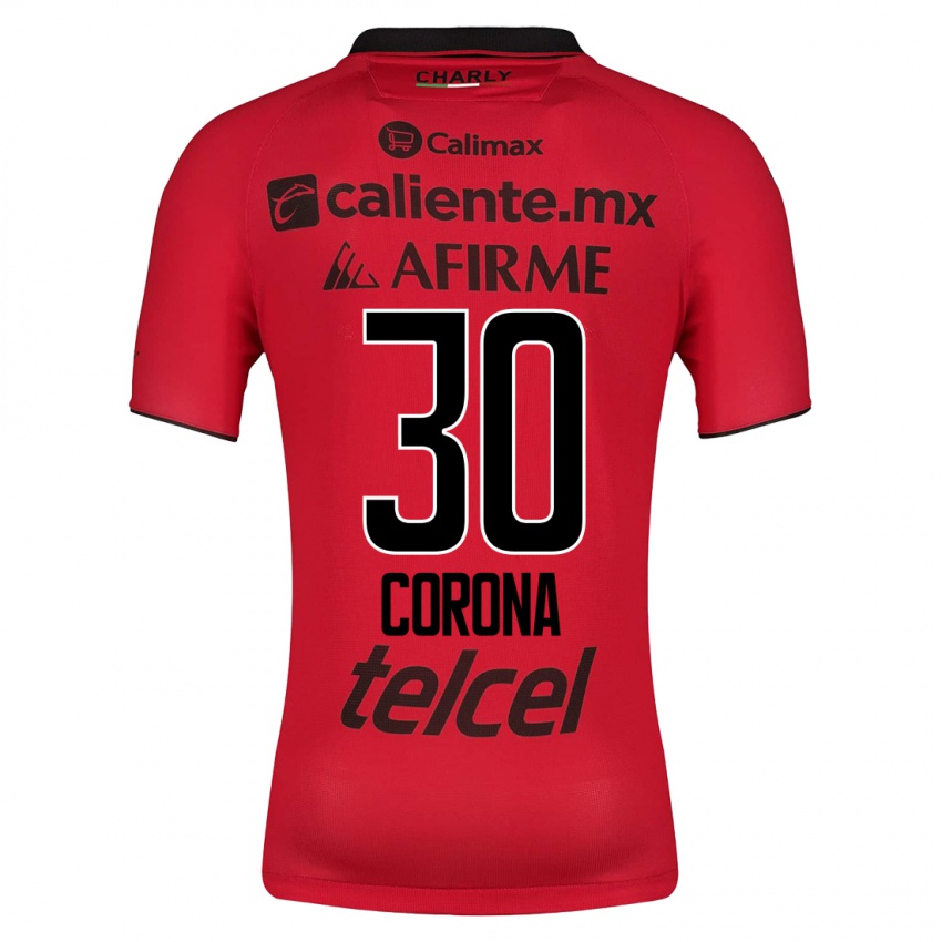 Męski Jesús Corona #30 Czerwony Domowa Koszulka 2023/24 Koszulki Klubowe