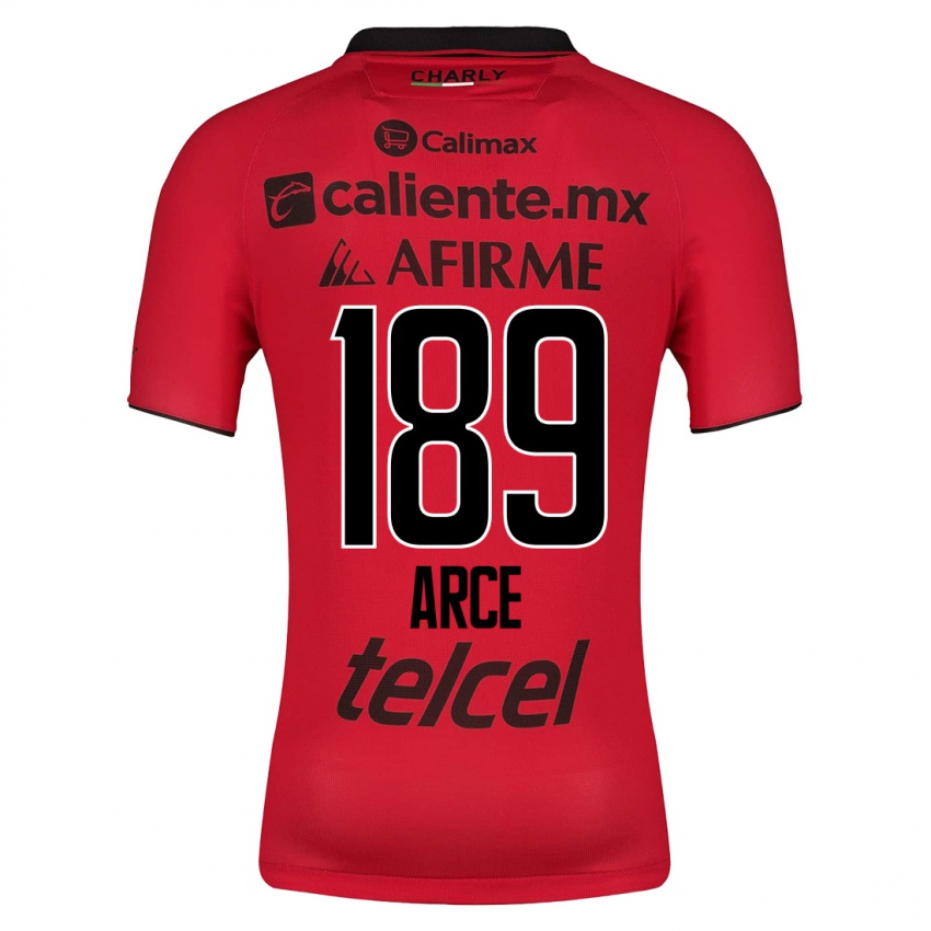 Męski Diego Arce #189 Czerwony Domowa Koszulka 2023/24 Koszulki Klubowe