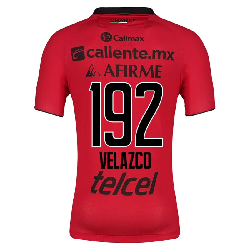 Męski Emiliano Velazco #192 Czerwony Domowa Koszulka 2023/24 Koszulki Klubowe