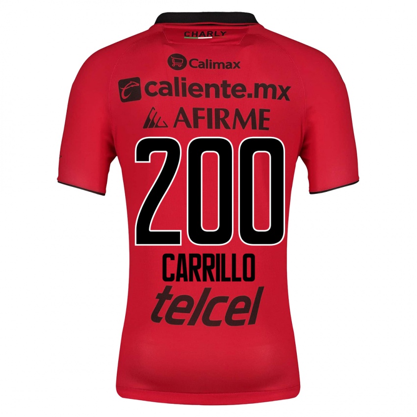 Męski Manuel Carrillo #200 Czerwony Domowa Koszulka 2023/24 Koszulki Klubowe