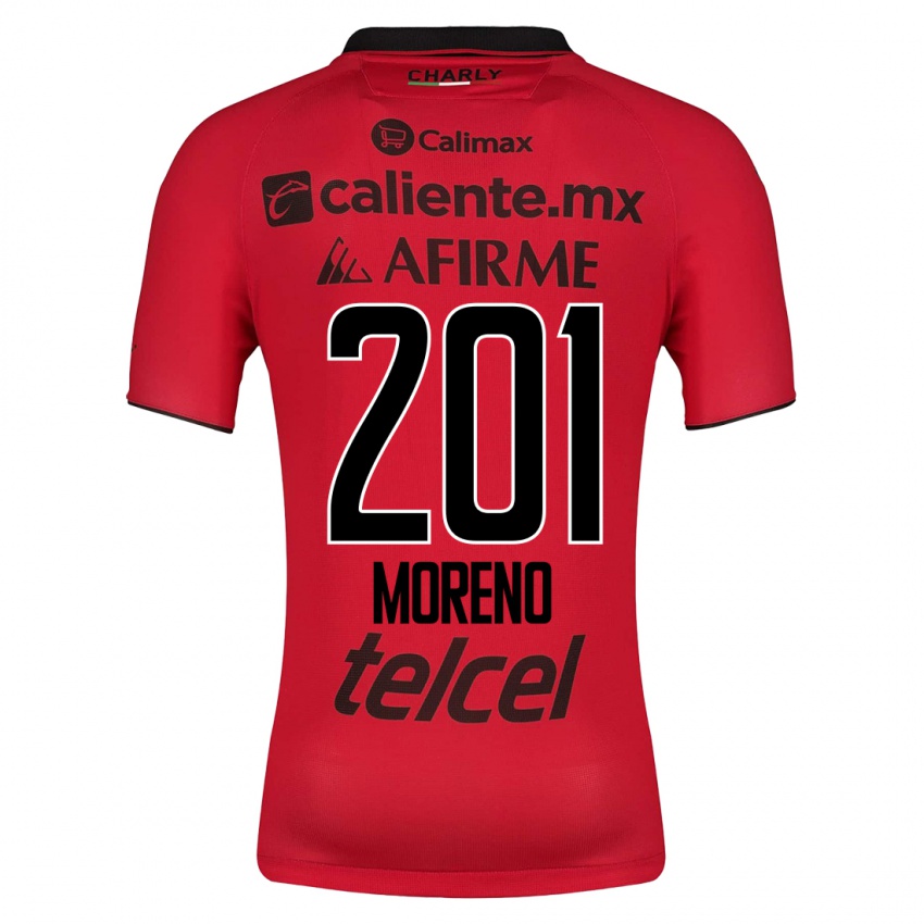 Męski Jesús Moreno #201 Czerwony Domowa Koszulka 2023/24 Koszulki Klubowe