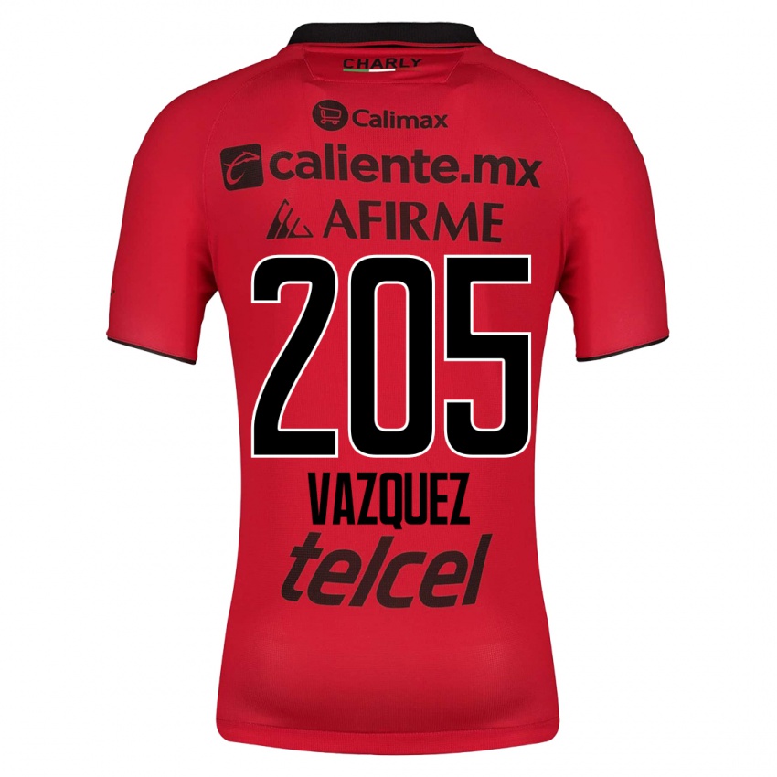 Męski Aldair Vázquez #205 Czerwony Domowa Koszulka 2023/24 Koszulki Klubowe