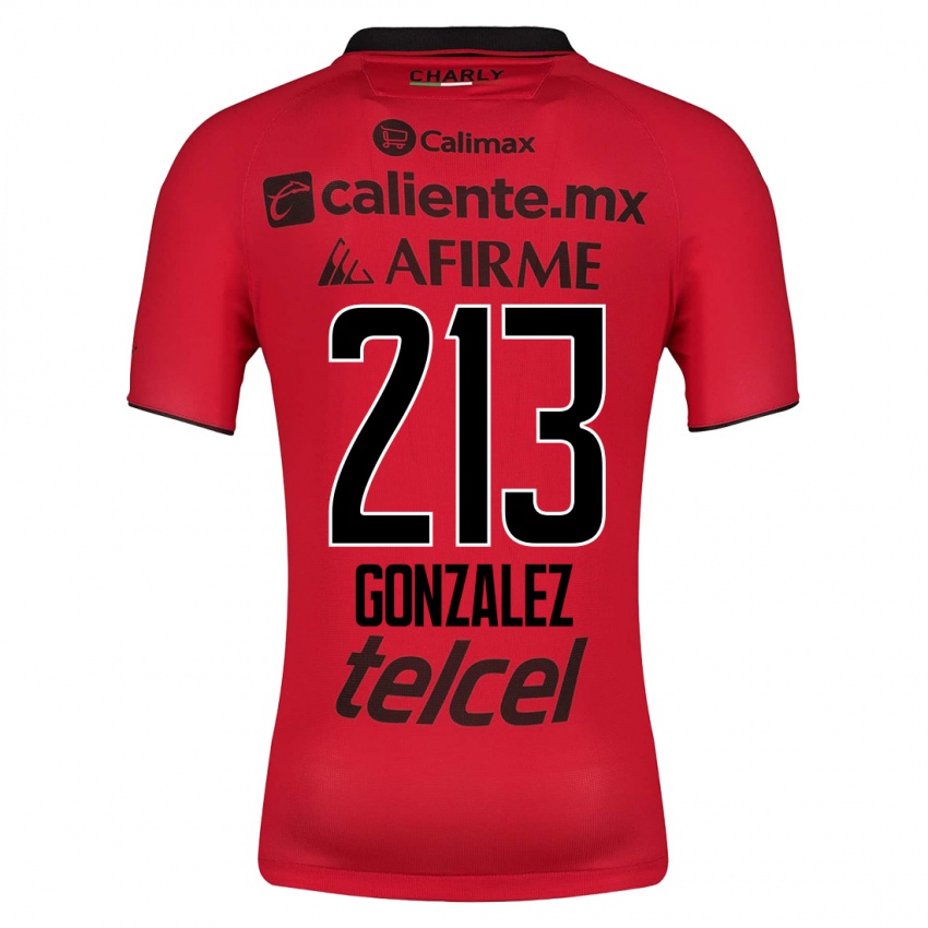 Męski Óscar González #213 Czerwony Domowa Koszulka 2023/24 Koszulki Klubowe