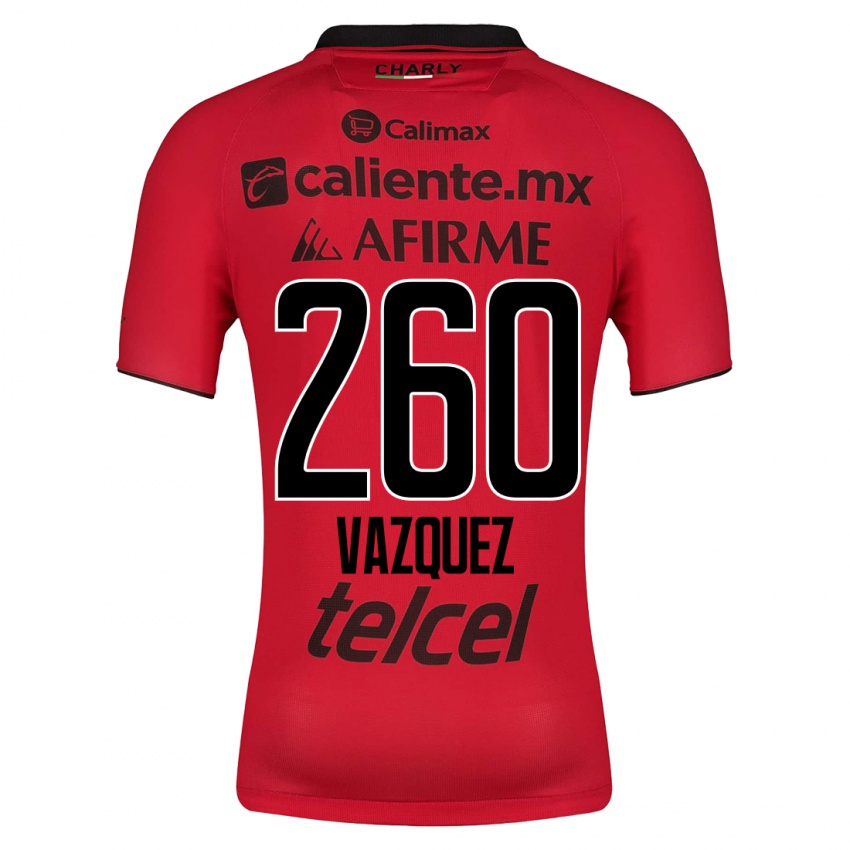 Męski Octavio Vázquez #260 Czerwony Domowa Koszulka 2023/24 Koszulki Klubowe