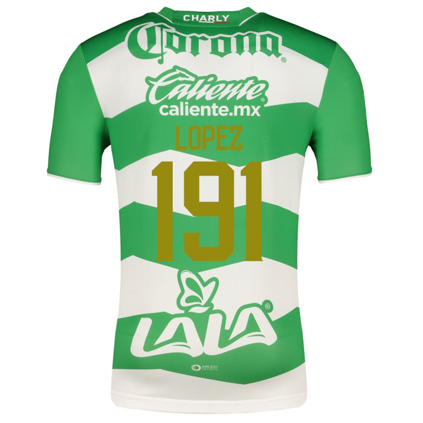 Męski Carlos López #191 Zielony Domowa Koszulka 2023/24 Koszulki Klubowe