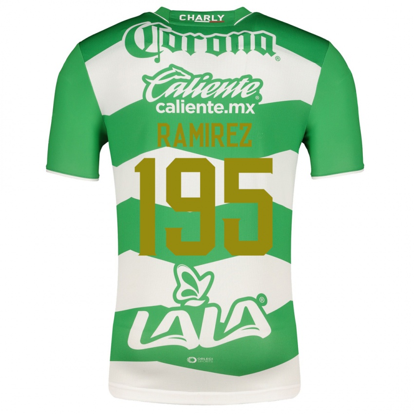 Męski Jesús Ramírez #195 Zielony Domowa Koszulka 2023/24 Koszulki Klubowe