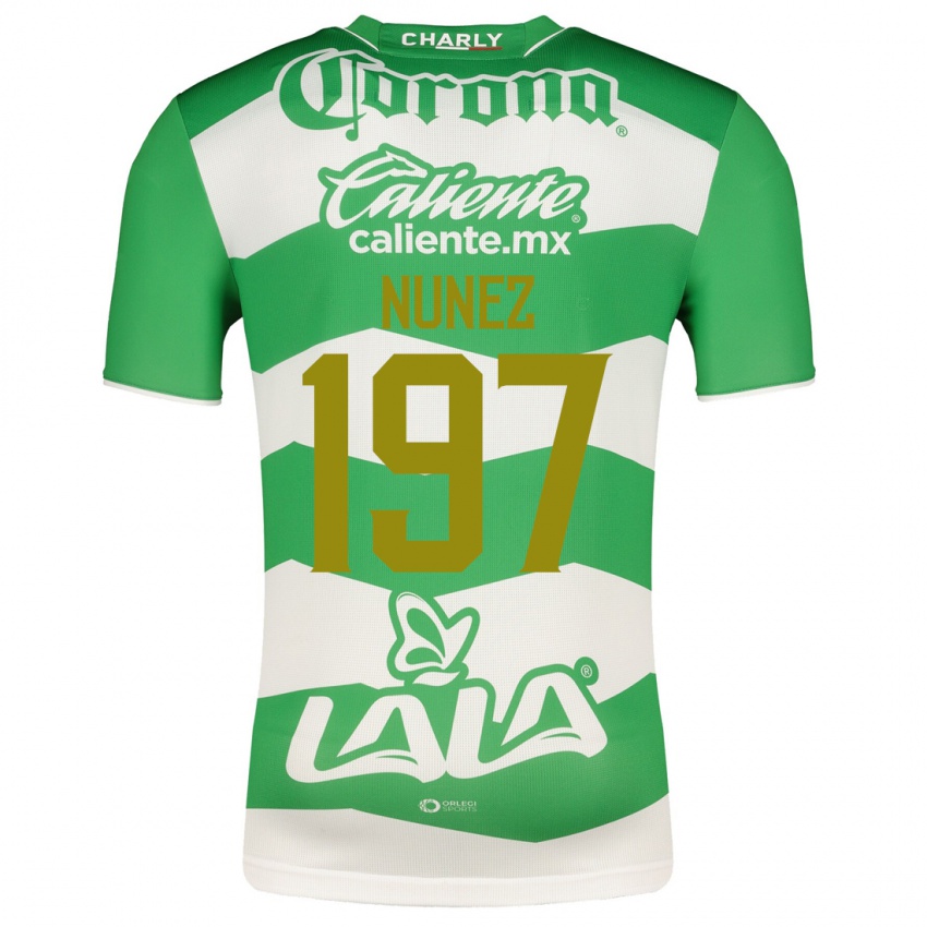 Męski Kevin Núñez #197 Zielony Domowa Koszulka 2023/24 Koszulki Klubowe
