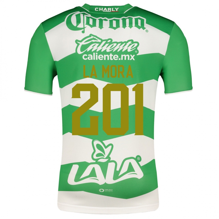 Męski Luis De La Mora #201 Zielony Domowa Koszulka 2023/24 Koszulki Klubowe