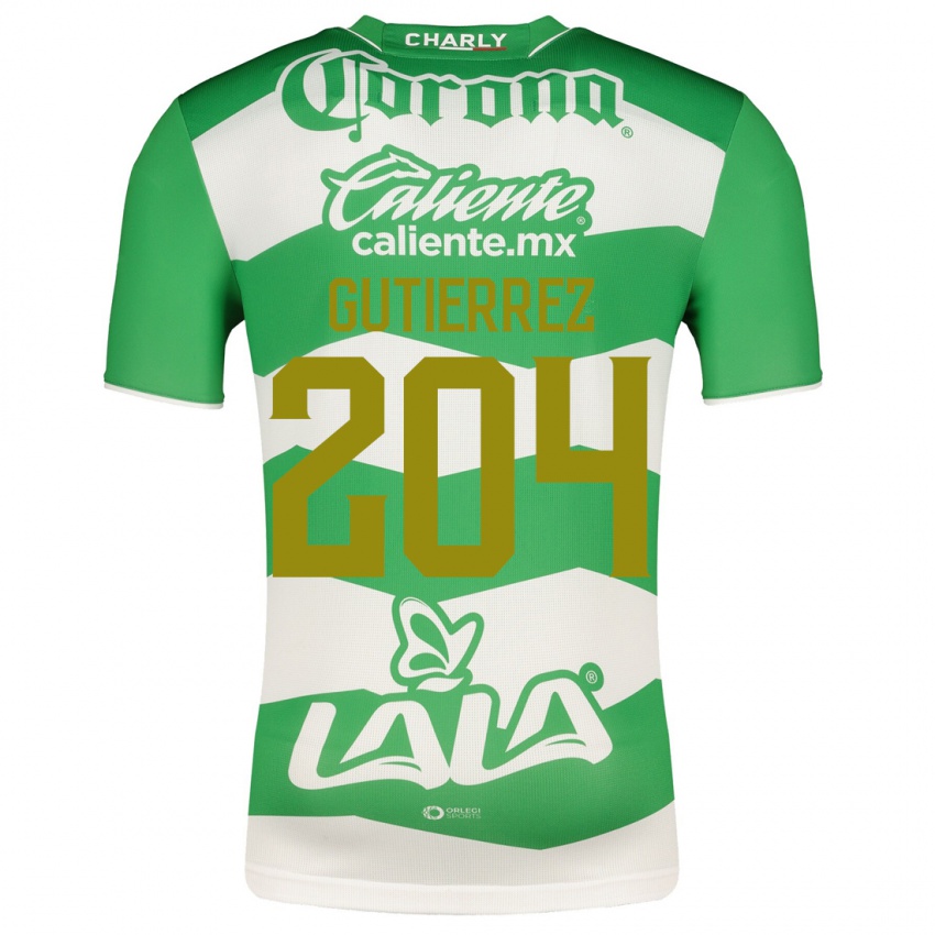 Męski Gabriel Gutiérrez #204 Zielony Domowa Koszulka 2023/24 Koszulki Klubowe