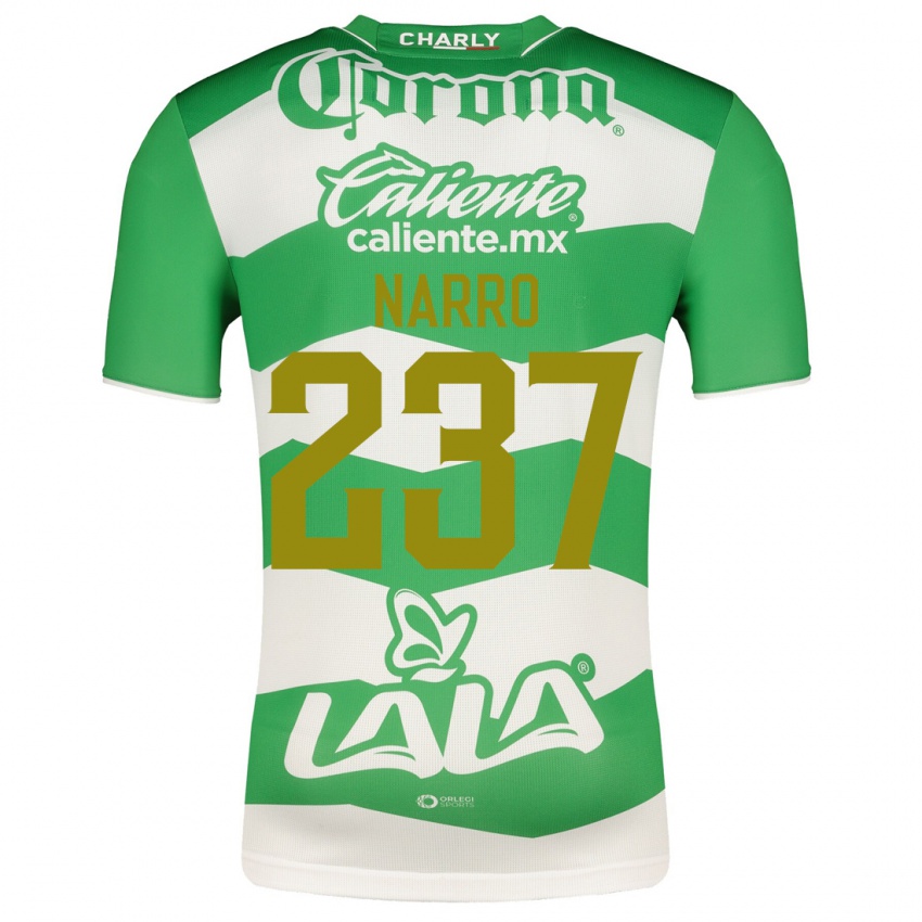 Męski Ernesto Narro #237 Zielony Domowa Koszulka 2023/24 Koszulki Klubowe