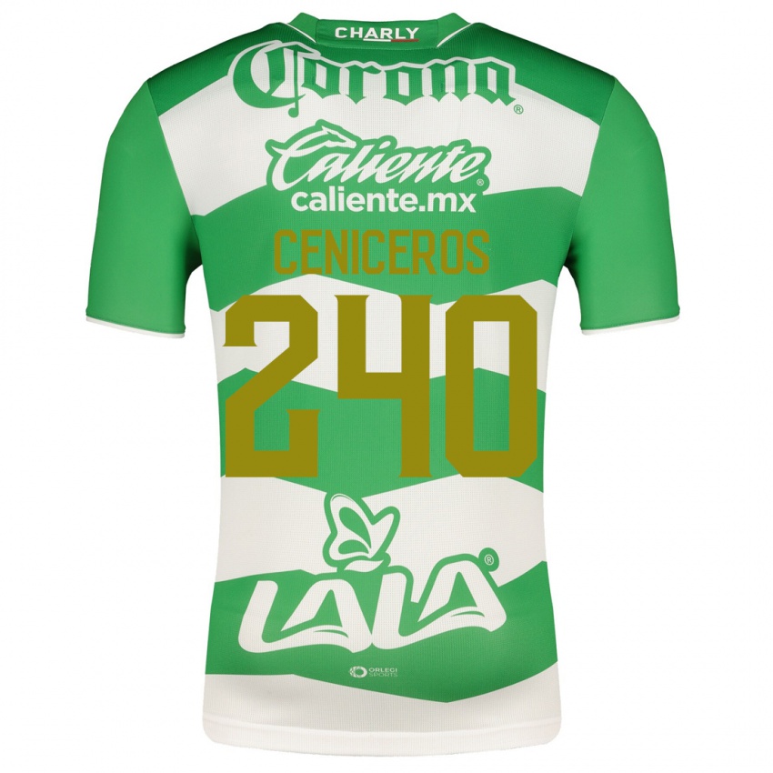 Męski Carlos Ceniceros #240 Zielony Domowa Koszulka 2023/24 Koszulki Klubowe