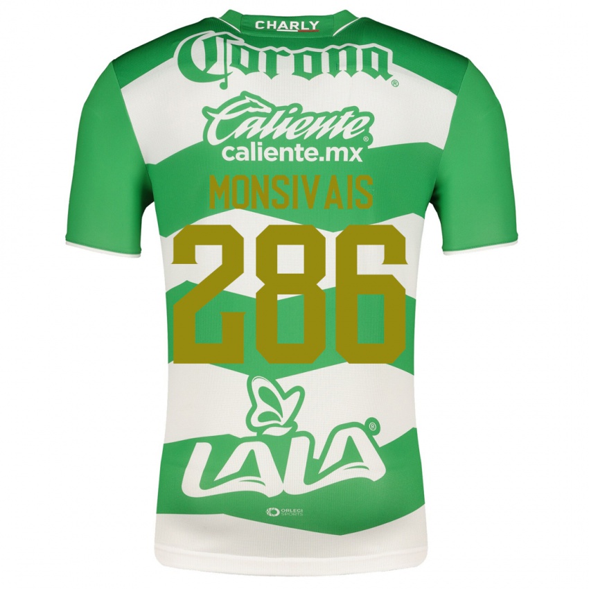 Męski Giovani Monsivais #286 Zielony Domowa Koszulka 2023/24 Koszulki Klubowe