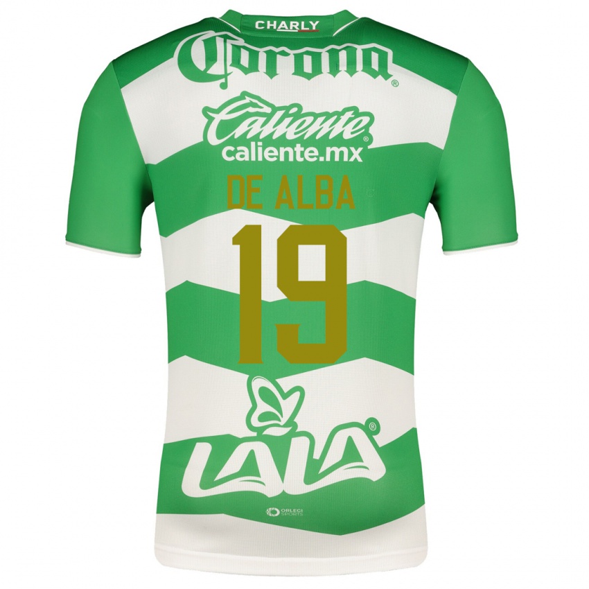 Męski Luisa De Alba #19 Zielony Domowa Koszulka 2023/24 Koszulki Klubowe