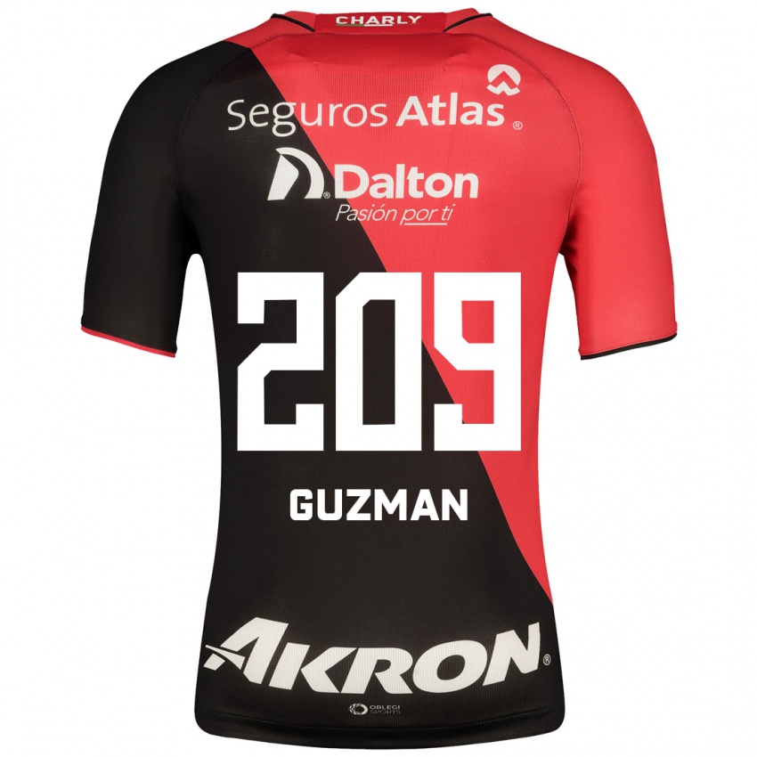 Męski Jorge Guzmán #209 Czarny Domowa Koszulka 2023/24 Koszulki Klubowe