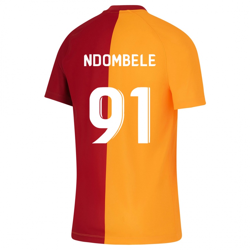 Męski Tanguy Ndombele #91 Pomarańczowy Domowa Koszulka 2023/24 Koszulki Klubowe