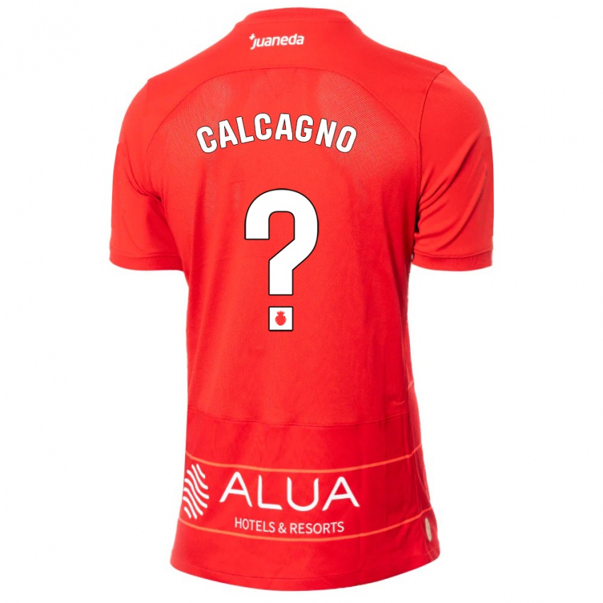 Męski Bruno Calcagno #0 Czerwony Domowa Koszulka 2023/24 Koszulki Klubowe