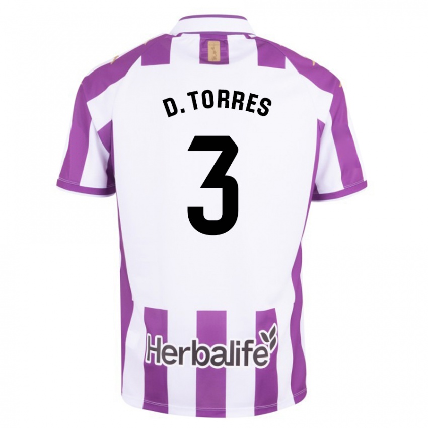 Męski David Torres #3 Purpurowy Domowa Koszulka 2023/24 Koszulki Klubowe
