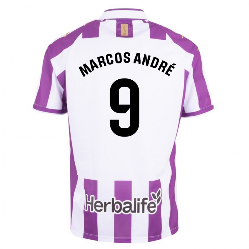 Męski Marcos Andre #9 Purpurowy Domowa Koszulka 2023/24 Koszulki Klubowe
