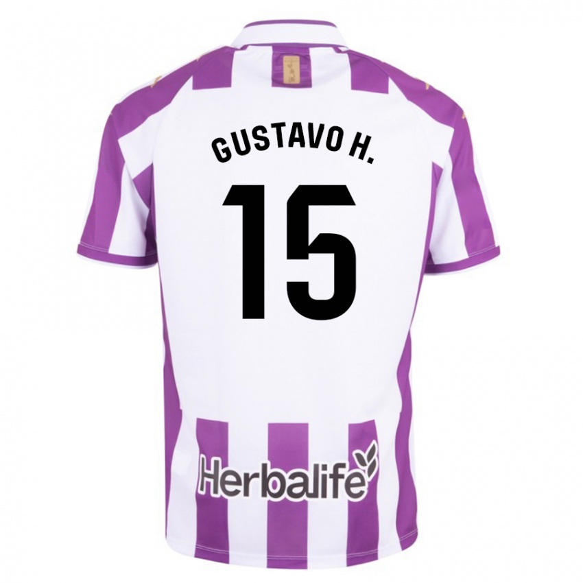 Męski Gustavo Henrique #15 Purpurowy Domowa Koszulka 2023/24 Koszulki Klubowe