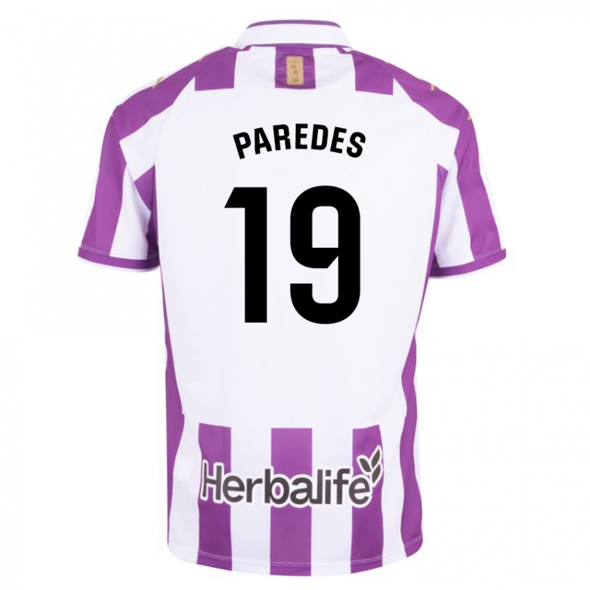Męski Yago Paredes #19 Purpurowy Domowa Koszulka 2023/24 Koszulki Klubowe