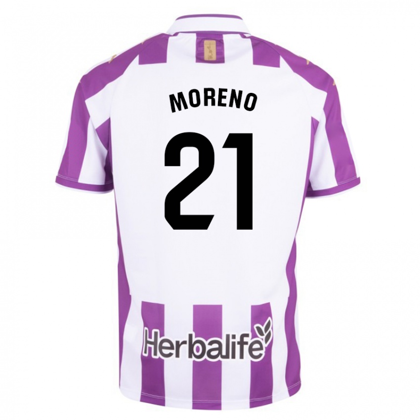 Męski Xavi Moreno #21 Purpurowy Domowa Koszulka 2023/24 Koszulki Klubowe