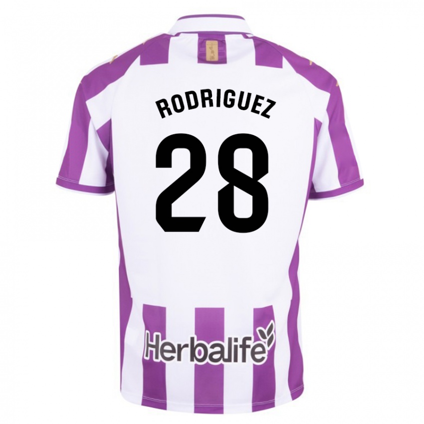Męski Yago Rodríguez #28 Purpurowy Domowa Koszulka 2023/24 Koszulki Klubowe