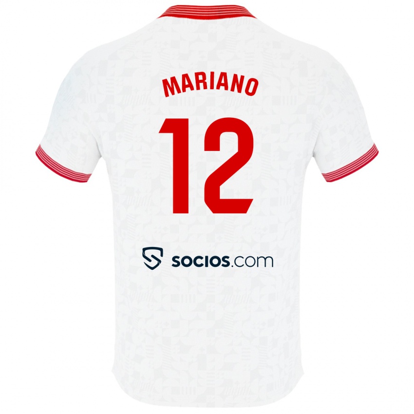 Męski Mariano Diaz #12 Biały Domowa Koszulka 2023/24 Koszulki Klubowe