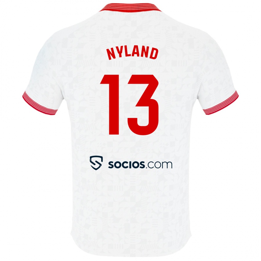 Męski Ørjan Nyland #13 Biały Domowa Koszulka 2023/24 Koszulki Klubowe