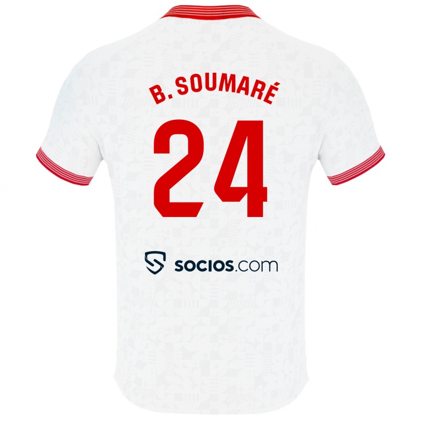 Męski Boubakary Soumare #24 Biały Domowa Koszulka 2023/24 Koszulki Klubowe