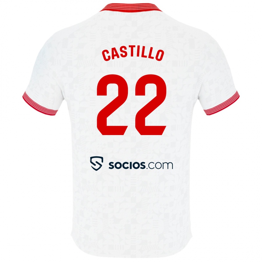 Męski José Castillo #22 Biały Domowa Koszulka 2023/24 Koszulki Klubowe