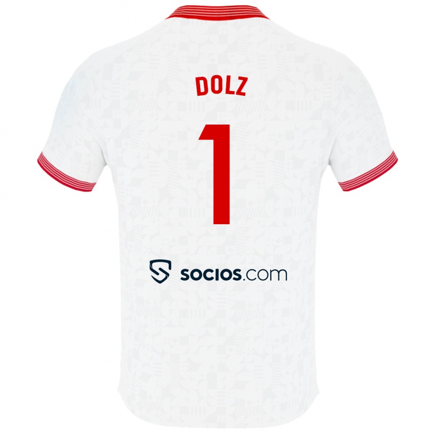 Męski Marc Dolz #1 Biały Domowa Koszulka 2023/24 Koszulki Klubowe