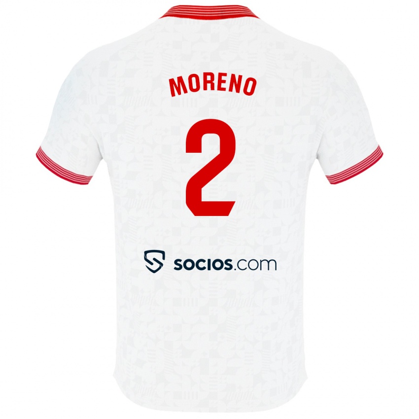 Męski Jorge Moreno #2 Biały Domowa Koszulka 2023/24 Koszulki Klubowe