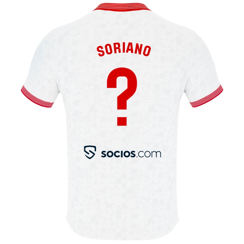 Męski Antonio Soriano #0 Biały Domowa Koszulka 2023/24 Koszulki Klubowe